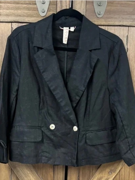 Anthropologie DOLAN Linen Blazer Black Size Small - Picture 5 of 8